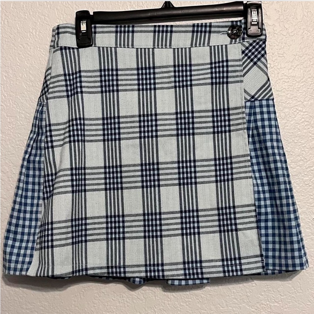 Urban Outfitters Gingham Pleated Wrap Skirt - size S